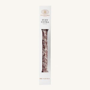 Casa Riera Ordeix Fuet extra bastonet de Vic in a cardboard box, piece 180 gr