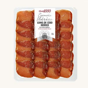 Boadas 1880 Lomo (cured loin) Ibérico (50%) de cebo, pre-sliced in thi slices 100 gr