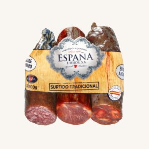 3-Pack Traditional assortment with Chorizo, Salchichón and Lomo (loin), from Toledo, half pieces