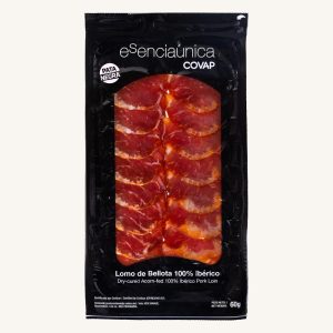COVAP esenciaúnica Loin (lomo) of acorn-fed 100% Ibérico, dry-cured, from Andalusia, pre-sliced 60 gr
