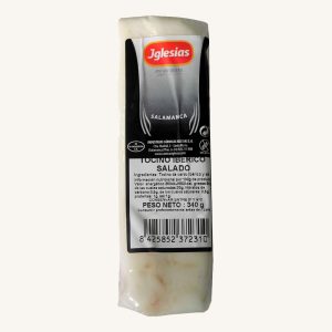 Iglesias Taco de Tocino Ibérico salado (cube of Ibérico salted bacon), from Salamanca, piece 340 gr