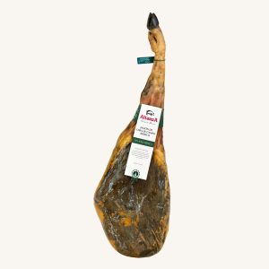 Ibérico (50%) grass-fed ham (Jamón de cebo de campo), Green label, from Jabugo, full-leg
