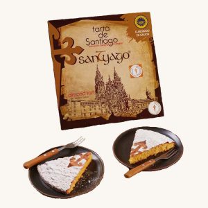 SanTyago IGP : IXP Tarta de Santiago (Santiago almond tart), traditional preparation, from Galicia, 12 portions, 700g