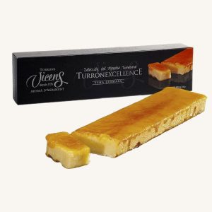 Torrons Vicens Burnt Egg Yolk Nougat (turrón : torró de Yema Quemada), Excellence line, case 300g