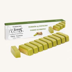 Torrons Vicens Pistachio nougat (turrón : torró de pistacho), case 300g