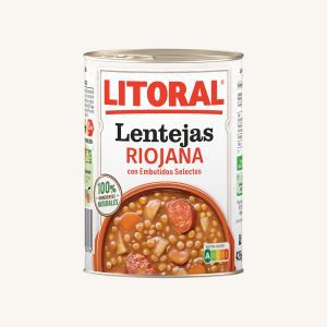 Litoral Lentejas a la Riojana (La Rioja style lentil stew), ready meal, can 425g
