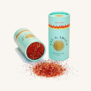 Sal de Ibiza Sea salt granitos with hot chili, from Ibiza, container 75g