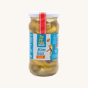 Toreras Kimbo Chili pepper stuffed Gordal olives (aceitunas gordal con guindilla), spicy, jar 370g main