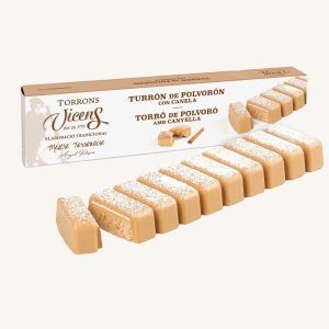 Torrons Vicens Polvorón Nougat with Cinnamon (turrón : torró de polvorón con canela), case 300 g
