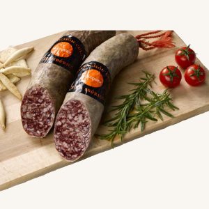 Salchichón 50% Ibérico de cebo pig - extra, from Guijuelo, Salamanca, half-piece