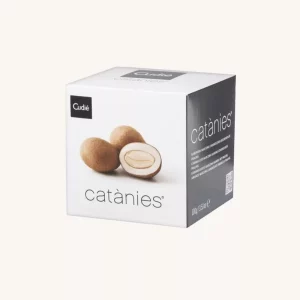 Cudié Catànies : Catanias (caramelized almonds coated with praline), Original, from Barcelona, box 100g