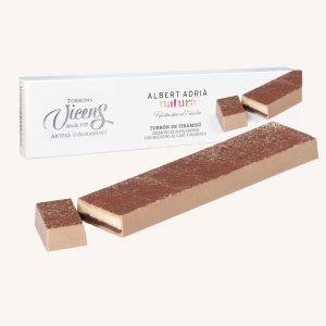 Torrons Vicens Tiramisu nougat - Albert Adrià natura (turrón / torró de tiramisú), case