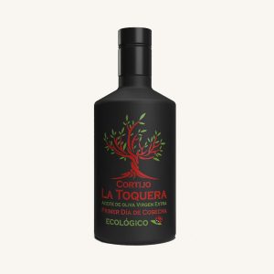 Cortijo La Toquera Organic Extra Virgin Olive Oil (EVOO / AOVE), Hojiblanca and Picuda varieties, from Cordoba, bottle