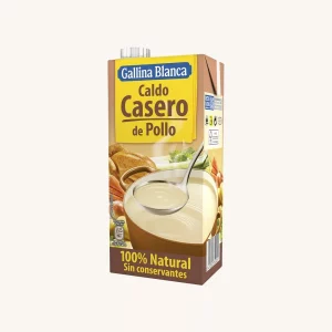 Gallina Blanca natural homemade chicken broth (caldo casero de pollo), tetra brik 1liter