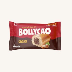 Bollycao soft buns filled with cocoa and hazelnut cream, pack of 4 units