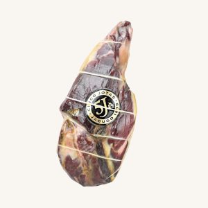 Boneless acorn-fed 100% Ibérico ham (Jamón), black label – Pata negra, from Jabugo, whole center-piece
