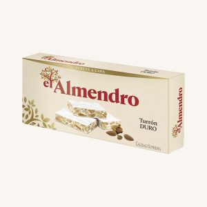 El Almendro traditional crunchy hard almond nougat (Turrón duro de almendra), box