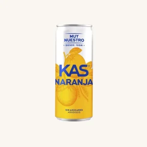 KAS Naranja Zero, orange soft drink without added sugars, can 33cl